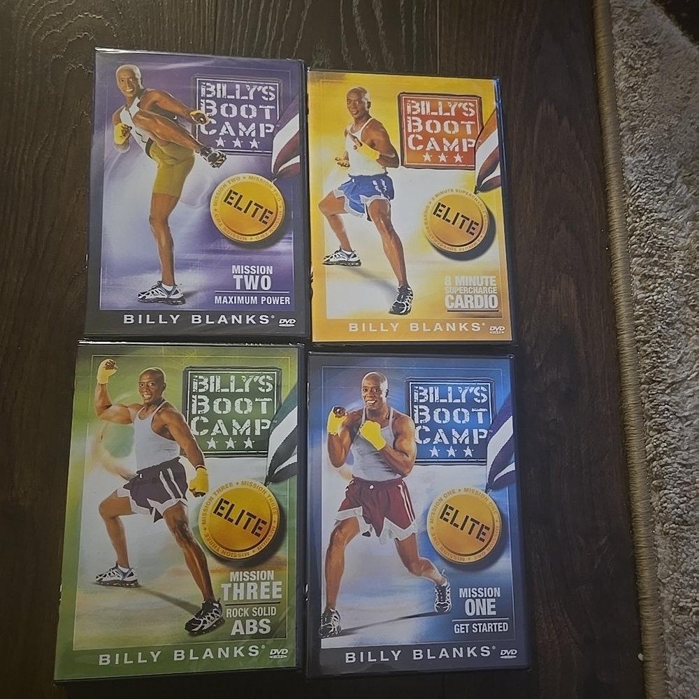 Billy's Boot Camp Elite DVD Set - Yellow, Blue, Green, Purple Covers